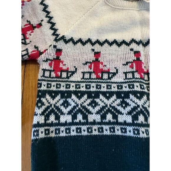 Vintage Little Angel Original Nordic‎ Sledding Snowflake Holiday Sweater Sz 12m - Picture 2 of 10